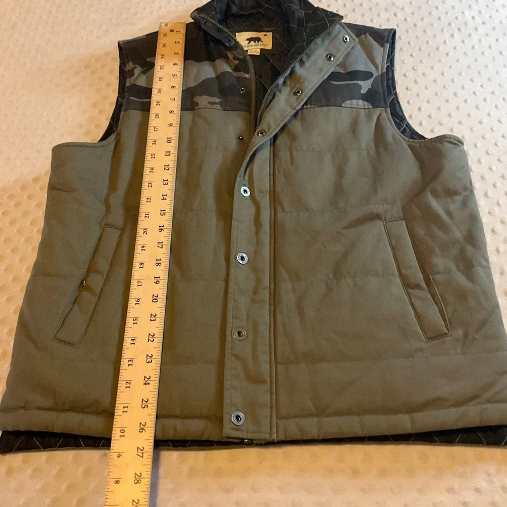 Dakota Grizzly Men's Camo Quilted Vest‎ L Olive Green Puffer Snap Front Pockets - Picture 3 of 6